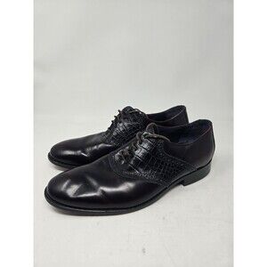 Cole Haan Colton Saddle Welt Oxfords Lizard Shoes Men 10M Preppy Burgundy Black